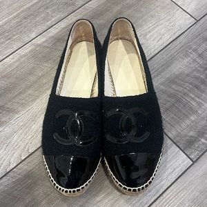 **24hr sale** Chanel espadrilles Terry cloth/patent leather